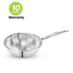 Allo CookSafe 2 Litre TriPly Stainless Steel wok | Induction Friendly | Naturally Non Stick , 22Cm