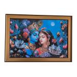 SHASWAT ART Radha Krishna Wall Painting with Frame for Living Room, Home Decor, Bedroom, Office. Size (14x20 inch) 22852