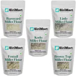 Sirimart unpolished & Hygienic five positive millets Flour Combo Pack of 5, [Barnyard, Foxtail, Kodo, Browntop, and Little] , 550gm Each