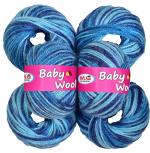 M.G Enterprise Wool Yarn, Premium treino Multi Royal Pack of 6 pc 25 gm each