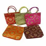 Ganpati Bags Diwali Gifting Handcrafted Traditional Purse for Ladies Shagun Potli Pouch Engagement Pooja Wedding Return Gifts for Women Ethnic Mehndi Party Favor Bags Potli Purse for Gifting Pack Of 5