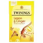 Twinings Lemon & Ginger Tea, 20 Tea Bags 30g (Pack of 2)