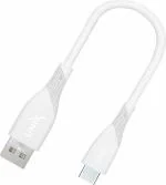 Unix USB Type C Cable 0.3 m Short Length | Power Bank Cable | 4.0 MM Cable Wire |  (Compatible with All USB Type C Supported Devices, White, One Cable)