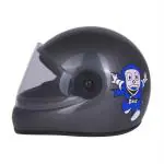 Sage Square Ninja Hatorri Cartoon Full Face Helmet for Kids (3-12 Yrs, Grey Glossy)
