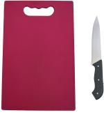 Shopfleet Large Plastic Chopping Cutting Board for Vegetable Fruit Cutter Choping-Board for Kitchen, Big Size, With Knife - (PINK)