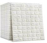 Sky Walls White Polyethylene Foam 3D Brick PE Foam Self Adhesive Wallpaper, 77 x 70 Cm (Pack of 20)