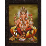 pujaNpujari Ganesh Photo Frame /ganesh bhagwan photo | Hindu God Photo frame Religious Frame