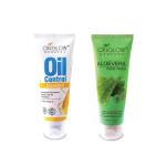 Oxyglow Herbals White Herbals Oil Control Face Wash And Herbals Alovera Face Wash, 100 Ml (Pack Of 2)