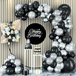 RG Accessories Black Solid Balloons Garland Kit For Birthday Anniversary Decorations (Pack Of 60)