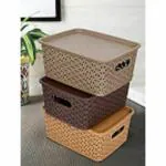 KITCHUB Garage storage solutions, Plastic storage containers Pack of 3 (Multi)