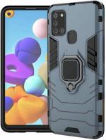 Lenient Samsung Galaxy M30s Blue Plastic and Rubber Shock Proof Back Cover