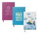 SUNDARAM A5 Case Bound Single Line Note Book, Pack of 3 (192 Pages) 14.8 x 21 cm