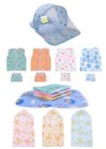 Kwitchy Baby Clothing & Bedding Set New Born Complete Daily Items Gift Combo for 0-6 Months Baby Boy's & Baby Girl's