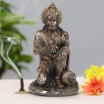ARTVARKO Home Decor Bronze Lord Hanuman Ji Murti Blessing Bajrangbali Bhagwan Statue - 7 inch