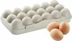 SOCXR Egg Storage Box, Stackable Egg Container Fridge for 18 Grids Shockproof Egg Carrier Holder, Egg Tray
