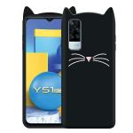 Lejaao Vivo Y51 2020 Black Silicone Mobile Back Cover