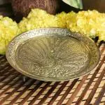 PUJACRAFT Brass Peacock Mukali Stand for Pooja, Yellow 3 x 12 cm
