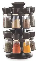 DealGuru 12 -Jar Revolving Shape Transparent Spice Rack, Container Spice Stand For Kitchen Storage Container Rack Sets Spice Racks Containers Namak Dani Tikka Pepper Oregano (Multi-Colour)