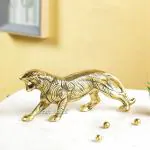 CraftVatika Metal Tiger Showpiece, Handmade Tiger Statue Home Decor Items