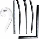 Khyati Stationery Redesigned Fashion Designing Scale Set of 6- L-Square Curve, Arm Curve, Hip Curve, Straight Ruler, Leg Curve & Tailoring Curve 6 Shape