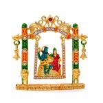 Caristo Shiv Parivar Idol on Jhula | Shiva Parvati Murti (ID-172) Color Metal Statue for Car Dashboard | Home Décor | Mandir Pooja Murti | Temple Puja | Office Table Showpiece