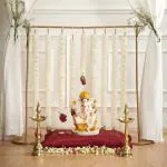 DecorTwist Square Backdrop Stand for Ganpati , Janmashtami, Laxmi Pooja