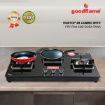 goodflame Hobtop 3B Combo Dosa Tawa & Fry Pan Imported Burner Hobtop(Auto) Glass Automatic Hob