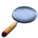 NAAYAGI - IRON ROTI TAWA - 9.5 INCH - MINI SIZE FOR ROTI, OMLETTE - WITH WOODEN HANDLE