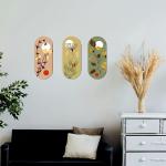 Giftplease Elegant Wall Decoration Art - Handcrafted Traditional Wooden Decor Piece (Set of 3 | 11.5 * 5.5 Inches | Pattern-01)