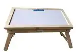 Ekta Product Foldable and Portable White Pine Wood Multi-Purpose Laptop Table with Whiteboard (53.3 x 34.3 x 22.9 cm)