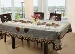 SSDN New Design Polycotton 6 Seater Table Cover/Cloth, Dining Table Cover/Cloth, Brown Flower (60x90)