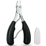 Gleevia Thick or Ingrown Toe Nail Clipper with Stainless Steel Sharp Curved Blade, Black