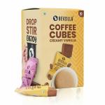Bevzilla 10 Creamy Vanilla Flavor Instant Coffee Cubes | Made with Organic Date Palm Jaggery & Arabica Beans | No Refined Sugar | No Preservatives | Coffee Premix with Real Ingredients| Enjoy Hot & Cold