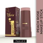 Olivia Instant Waterproof Makeup Stick Concealer Peach Rose 15g Shade No.6 (SPF 12) - Pack of 2
