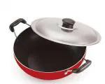 RBGIIT Non Stick 3 Layer Coating Kadai Kadhai Works Gas & Induction Both Suitable Cookware Set Pan With Lids KC-32