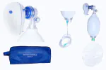 FAIRBIZPS Manual Resuscitator Ambu Bag - with Self Inflating Bag, Face Mask for Adults, Oxygen Reservoir Bag 2.6 L & Oxygen Tube 1.8 m, CPR First Aid Training Kit, Use in Hospital, Clinic and Home