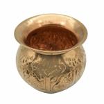 pujaNpujari Copper Kalash/Kalasham Lota for Pooja Worshi with Embossed Design 3 Inch