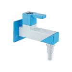 JINDAL PTMT Bib Cock Nozzle Tap with Wall Flange/Plastic Faucet with Wall Flange/Nozzel Tap for Wahing Machine and Garden/Tonti for Daily Needs/Pack of 1/0190 Blue