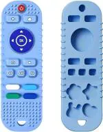 BBYARAJ Teether Toys TV Remote Control Shape infants Toddler Sensory Chew Toys Educational Teething Toys for Babies 6-18 Months (blue)