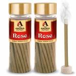 The Aroma Factory Rose Dhoop Batti Sticks | Long Lasting Fragrance for Home, Meditation | Natural & Herbal Dhoop for Pooja with Dhoop Stand Holder | Zero Charcoal & Low Smoke,Pack of 2 x 100gm