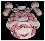 Saachimax Premium Dinner Set in 32 Pieces| Double Coated Unbreakable Pure Melamine Crockery Dinnerware Set in Round Lehar Shape