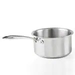 Zoraware Triply Stainless Steel Baby Milk Pan/Baby Food Pan/Tea Pan/Milk Pan, 14 Cm, 1.1 LTR, Chai Pan Without Lid, Induction and Gas Ready, Heavy Bottom, Long Stay Cool Handle, Silver,Polished, 1.1 Liter