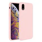 LIRAMARK Liquid Silicone Soft Back Cover Case for Apple iPhone XR (6.1 inch) (Pink Sand)