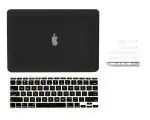 iFyx Compatible with MacBook Air 11 inch Case Cover 2015-2010 Release A1465 / A1370 Protective Plastic Hard Shell Case Cover + Keyguard Skin + DustPlugs Set (Black)