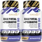 MuscleXP Daily Vital + Probiotic One Daily, 100% RDA Of Vitamins With Botanical Extracts, Prebiotic & Probiotic, 60 Tablets (Pack of 2)