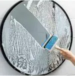 ALAMPAR 2 in 1 Wiper Brush Glass Cleaning Tools Mirror Grout Tile Cleaner Washing Pot Double-Sided