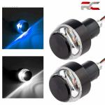 Riderscart Motorcycle LED Indicator Dual Color Blinker Stylish Handle Bar Light Universal for all Bike (2 Pcs, White & Blue)