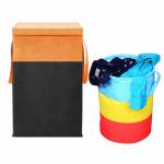 ZOVIRA Laundry Basket & Bag In Multicolor-(Non-Woven) Pack of 2