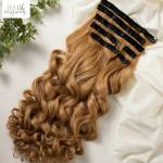 Hair Originals Human Hair extensions -7 Piece Clip set - Natural Brown, 22