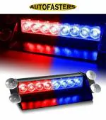 Autofasters 8 LED Red Blue Police Flashing Light for Universal All Cars